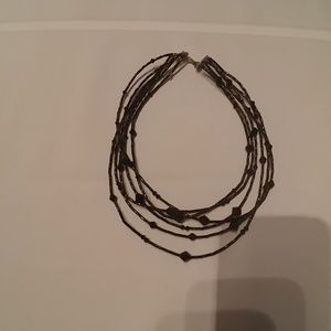 Black assorted beaded necklace